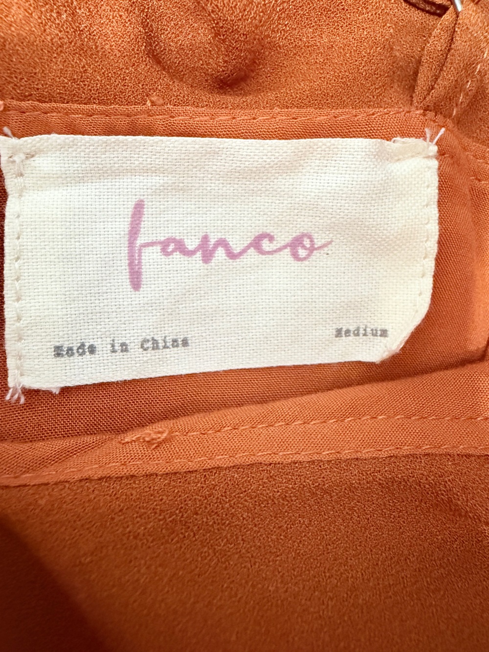 NWOT Franco Rust Ruffled Cold-Shoulder Dress - Picture 8 of 8